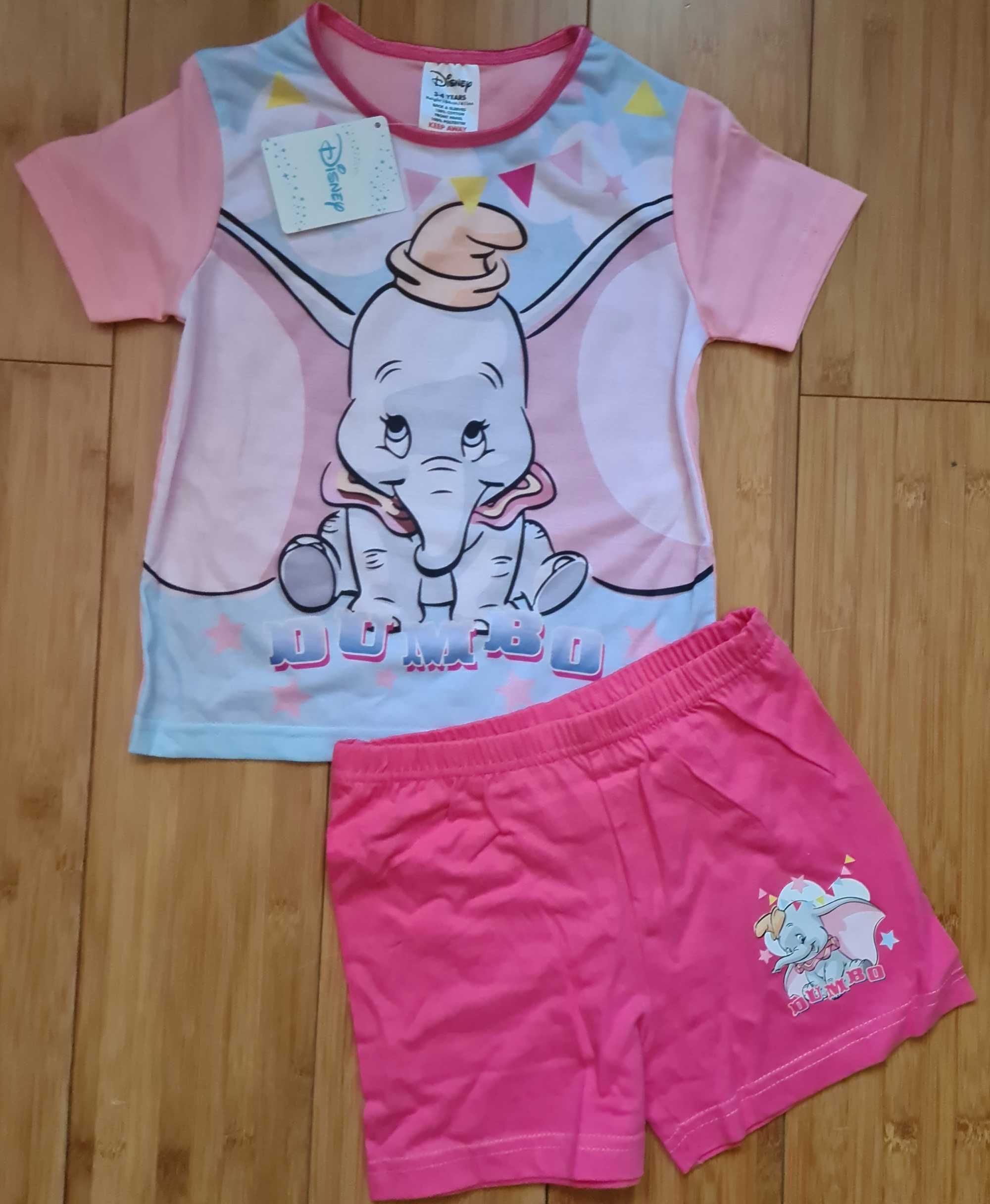 Pijama fata roz subtire de vara bumbac Disney Dumbo 3/4 ani noua