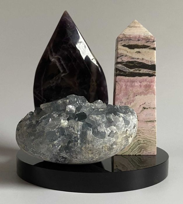 Decor Cristale - Ametist&Celestina&Rodocrozit -Set Cristale