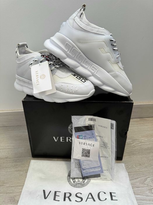 Adidasi VERSACE Chain Reaction White - Produs Nou - Full Box, Unisex