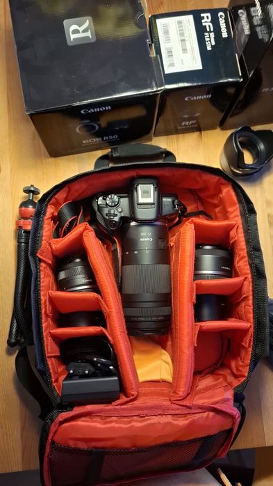 Canon R50 Mirrorless- APS - C с три обектива