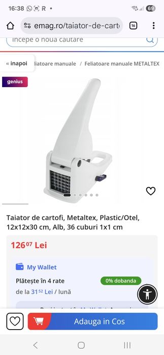 Taietor de cartof Metaltex nou anglia