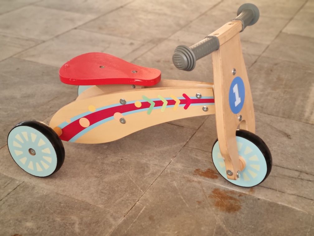 Дървено детско колело за баланс
