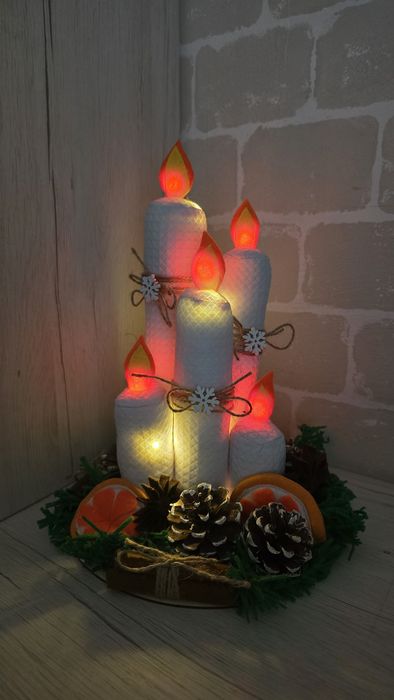 Коледни свещи от текстил