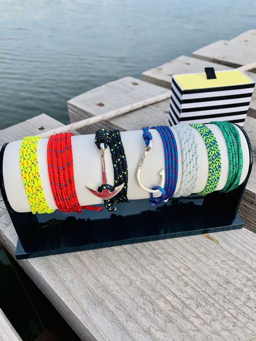 Мъжка гривна със сребърна котва и яхтено въже