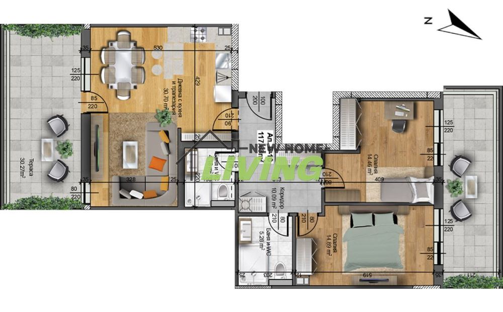 Продава се Тристаен апартамент в Пловдив, Христо Смирненски - 118 кв.м за 1449 €/кв.м - Снимка #3