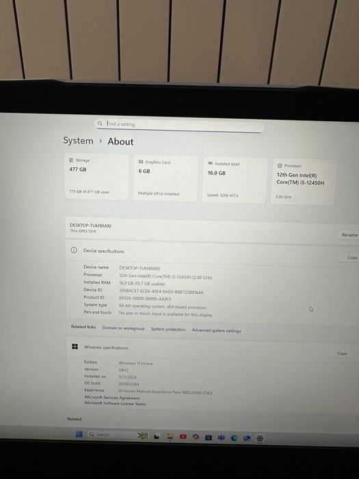 Laptop Gaming MSI bravo , RTX 4050 , Impecabil