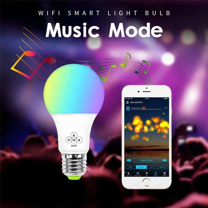 Vand bec WIFI SMART MUSIC 6,5 W E27 RGWB Dimmable suport Amazon Alexa
