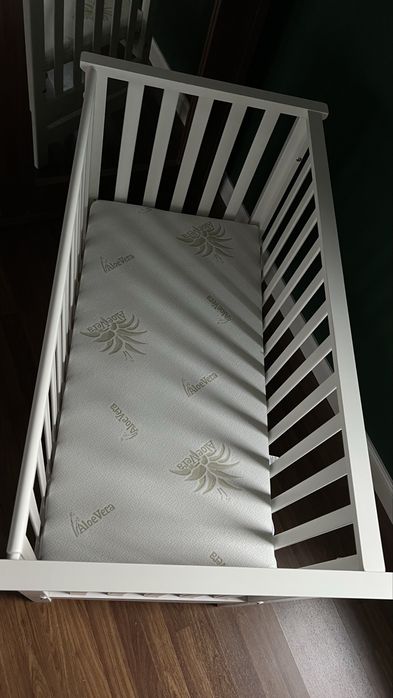 Pat cosleeping Azzurra cu somiera antireflux si saltea de cocos