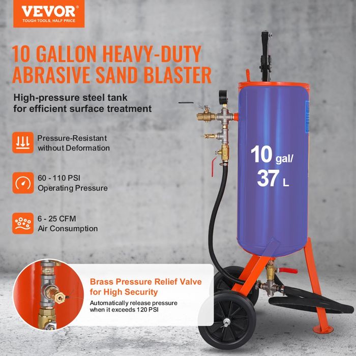Sablator Profesional 37.8L 4-7.6 Bar, 2 Duze, Furtun 2.3m