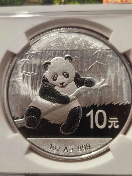 Китайски сребърни панди 1 oz сребро 2014, 2022 NGC MS 70