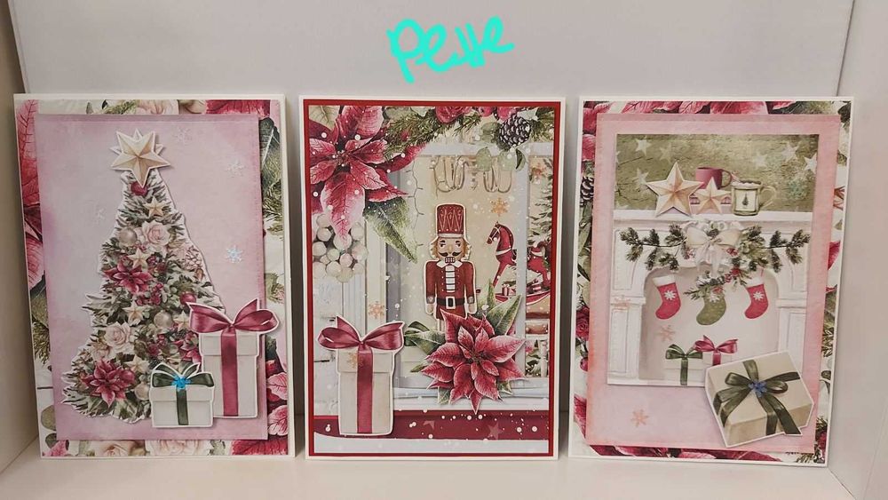 Ръчно изработени коледни картички с различни техники