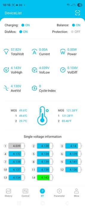 Baterie Litiu 14s-5p cu bluetooth 52v cu 70 celule Tesla.