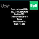 Colaborare Uber Bolt Sofer Flota Firma autorizata ARR