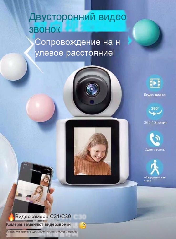 Беспроводные поворотные камеры видеонаблюдения wi-fi 360 градусов.