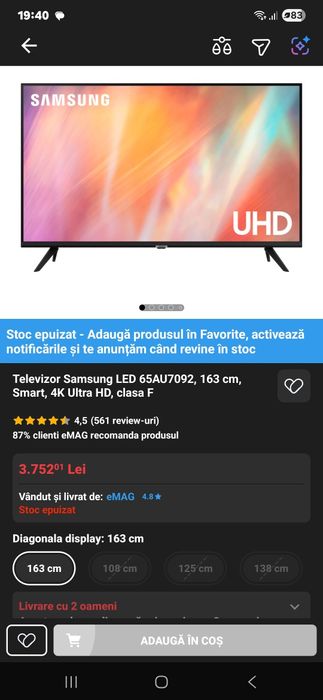 Televizor Samsung 163cm
