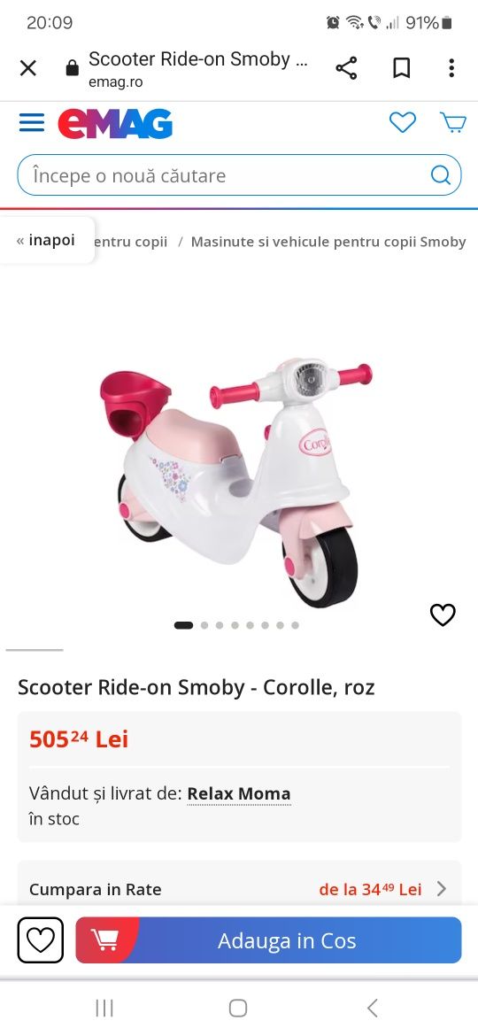 Scooter Ride-on Smoby-Corolle
