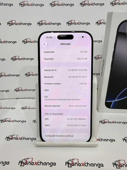 iPhone 16 Pro Black Neverlocked 512GB Impecabil