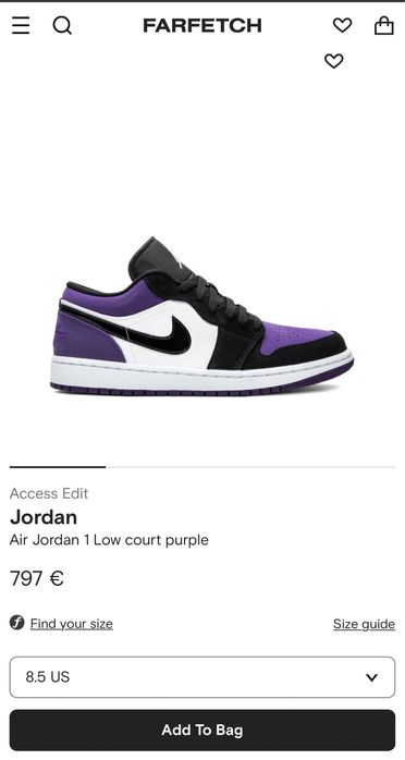 Air Jordan 1 Low court purple