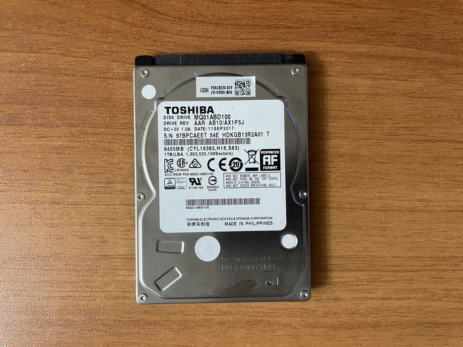 Продам жесткий диск Toshiba на 1Tb 2,5".