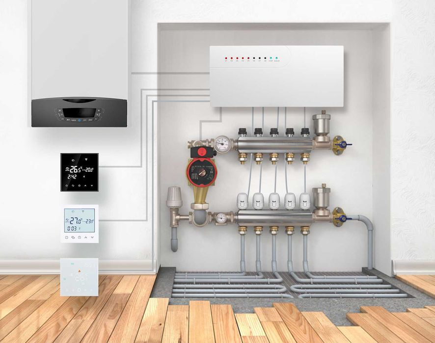 Centru comanda incalzire pardoseala, cu fir, 8 zone, CCT-10