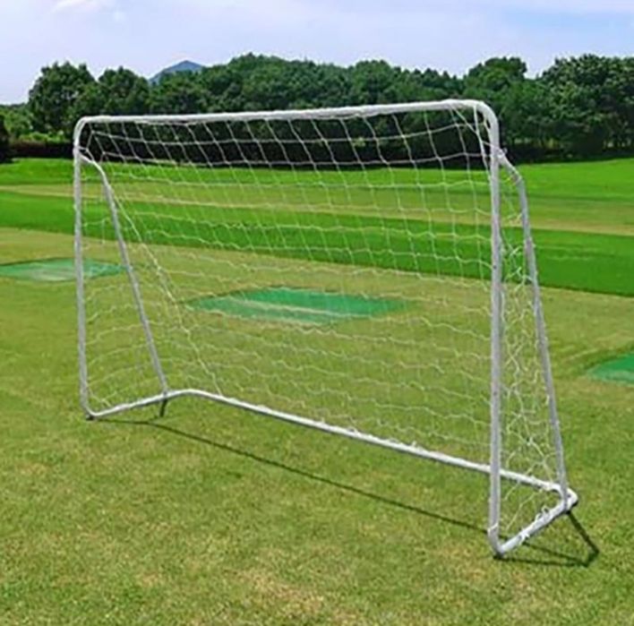 Метална футболна врата LiveUp, 182 x 122 x 61 см, Бял