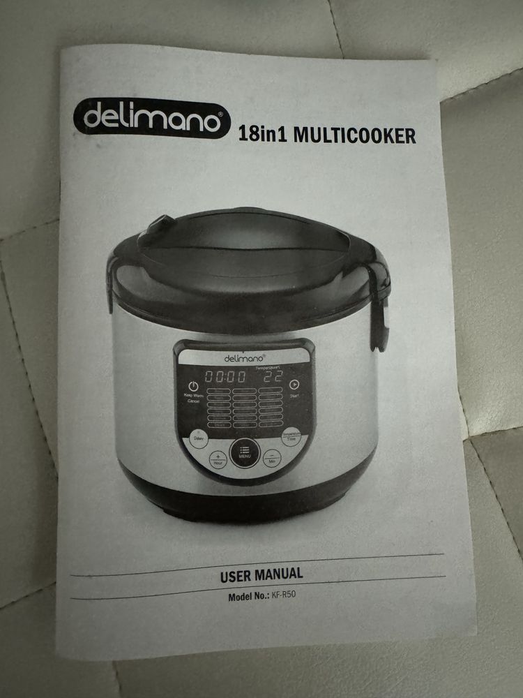Multicooker DELIMANO 105973384, 5l, 700W, 18 programe, argintiu-negru