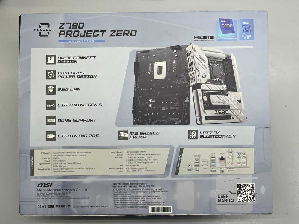 Продам материнскую плату MSI MPG Z790 Project Zero, LGA1700.