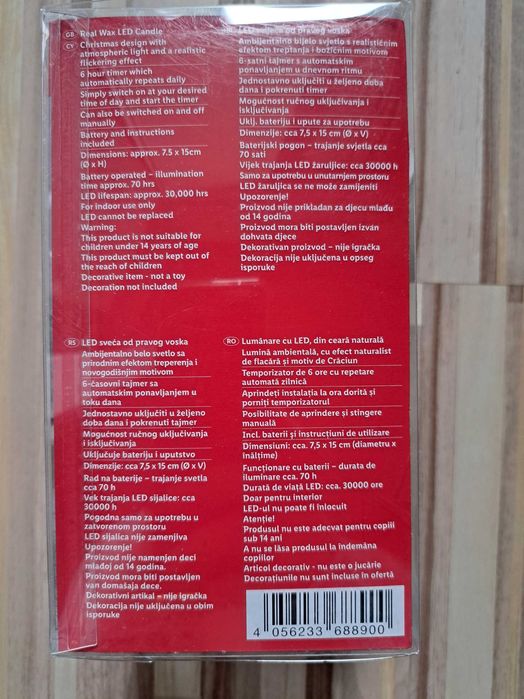 Lumanare cu LED din ceara, tematica Craciun