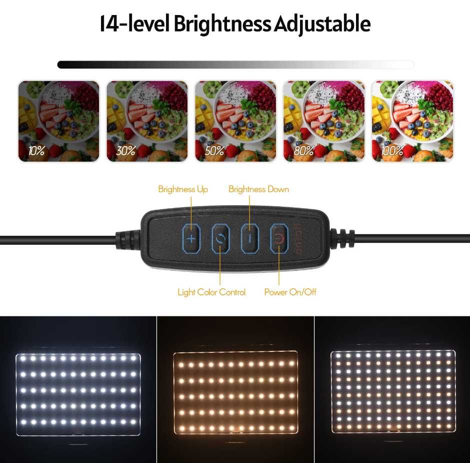 К-кт непрекъсната LED видео светлина / фотографско осветление
