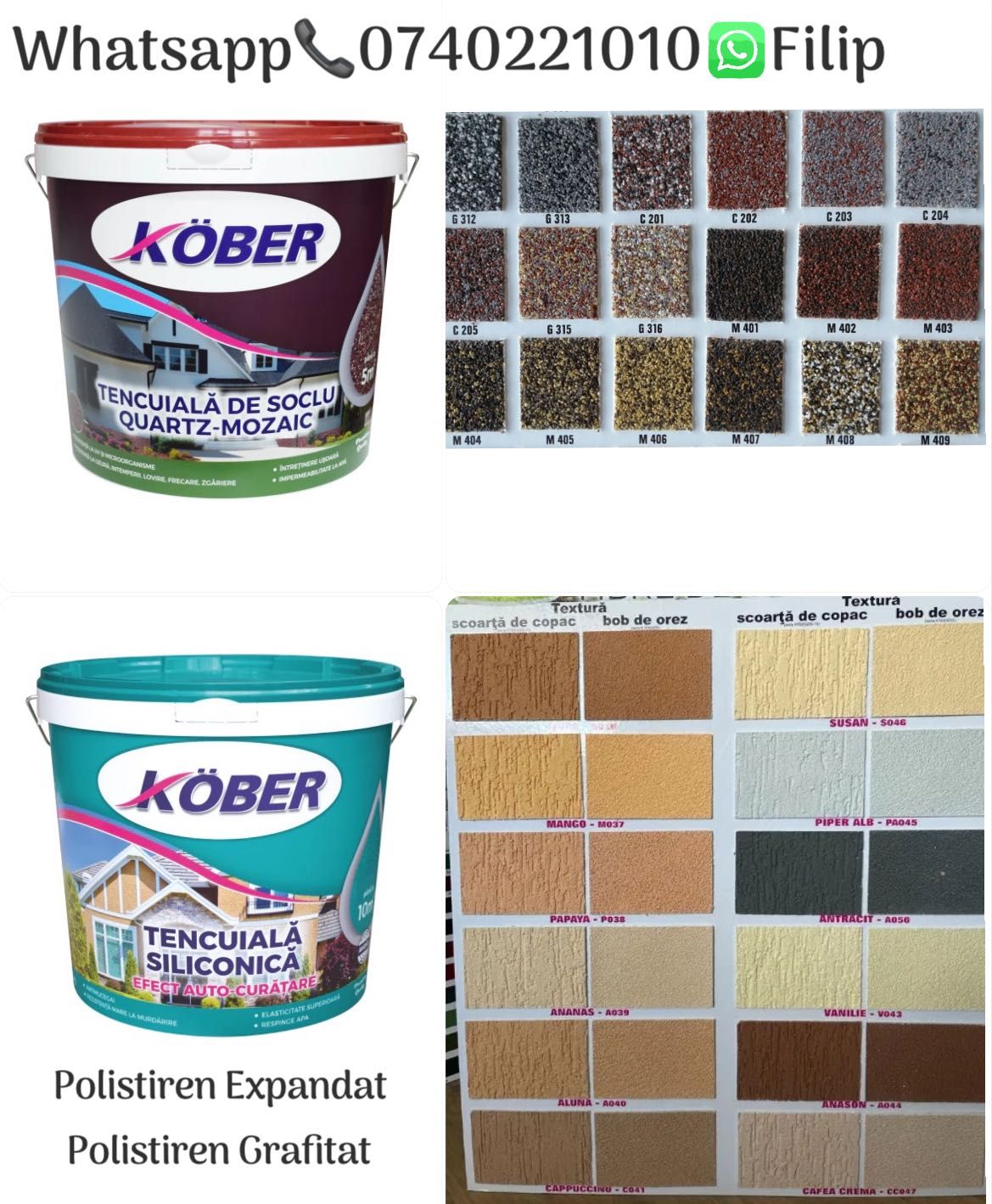 Kober - Tencuiala Decorativa Colorată/Alba -