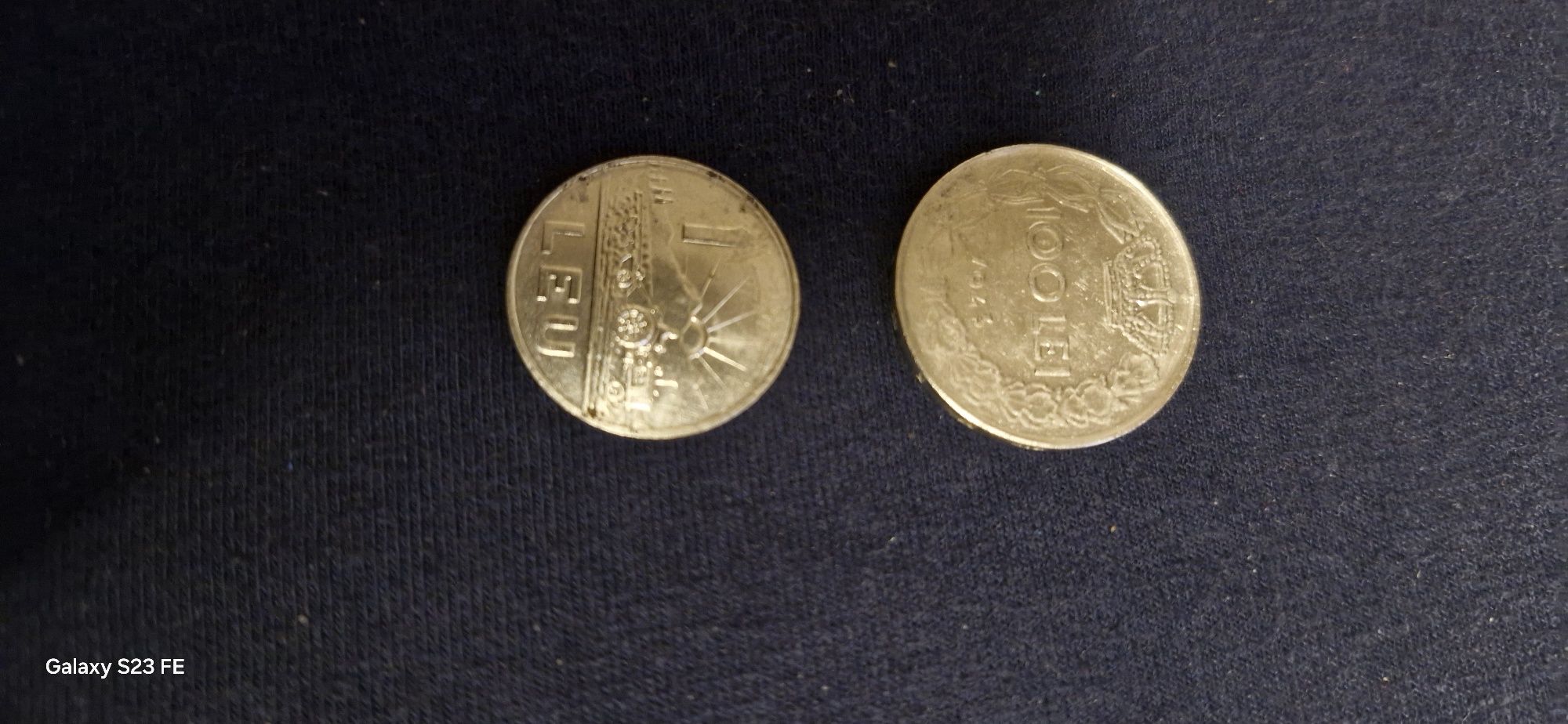 Monede 100 lei 1943 si 1 leu 1966