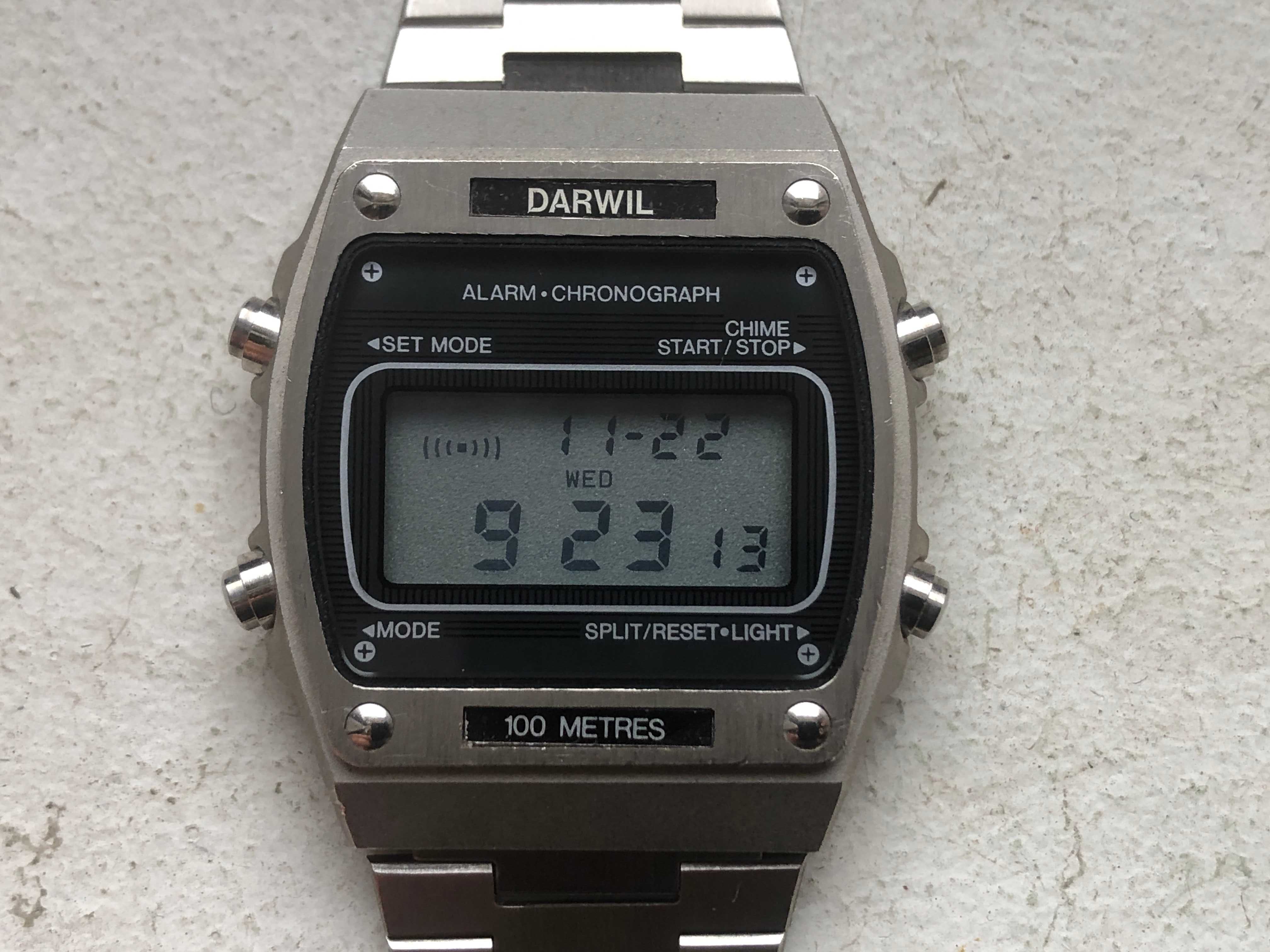 ретро LCD "DARWIL" alarm-chronograph - 1980г. - МИНТ