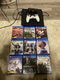 Продам PS4 / playstation 4 slim , 9 игр UFC 4,FIFA 22,23,MK XL