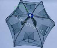 HALAU Varsa tip umbrela pentru raci si pestisori cu 6 intrari  90cm