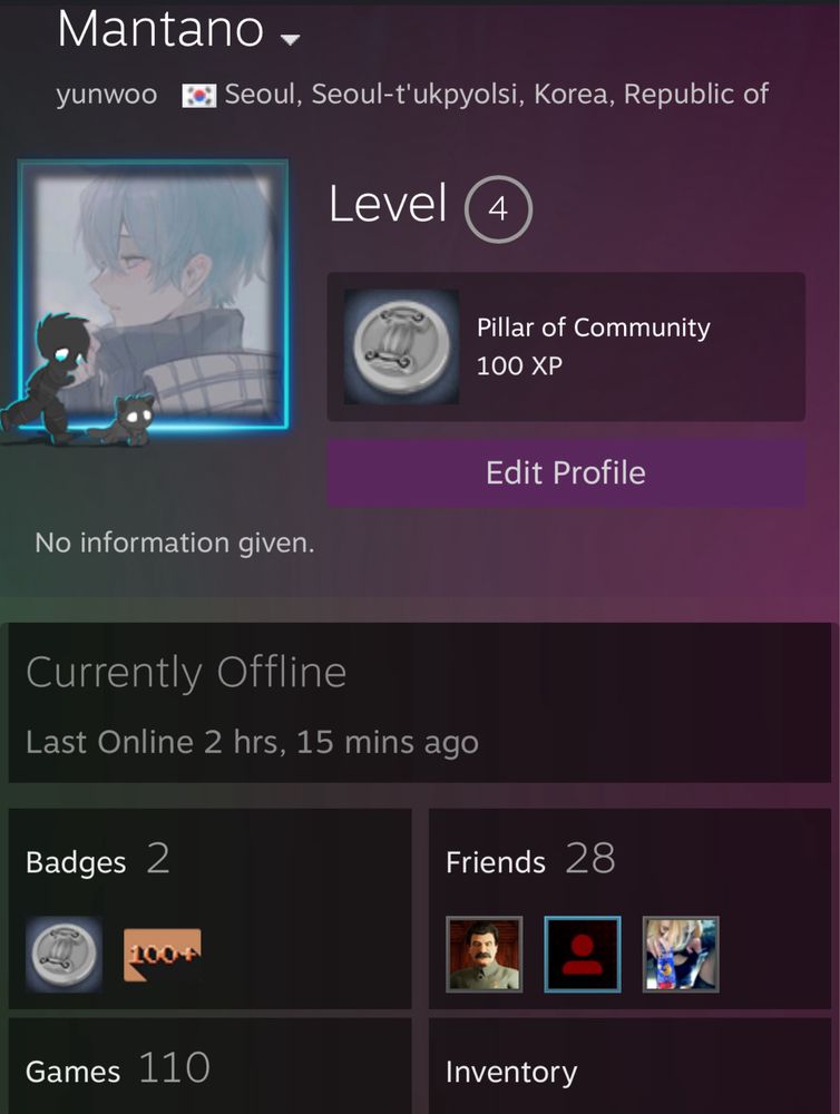 Аккаунт площадкий Steam