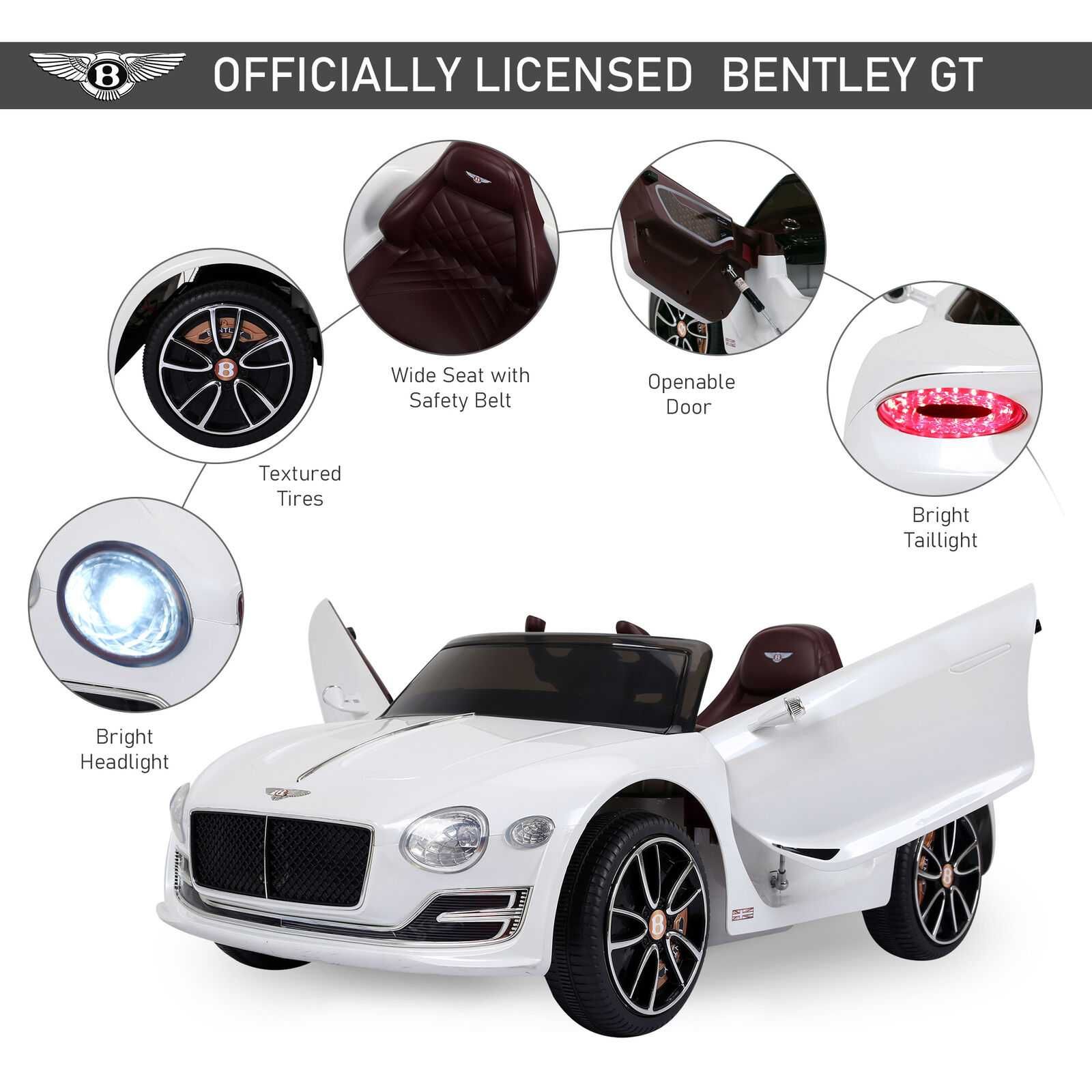 Mașină Electrică pentru Copii Bentley Alb