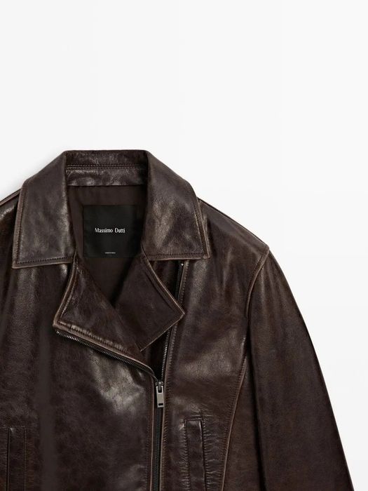 Geacă Massimo Dutti Piele Naturală mărimea S și M colecție nouă noi .