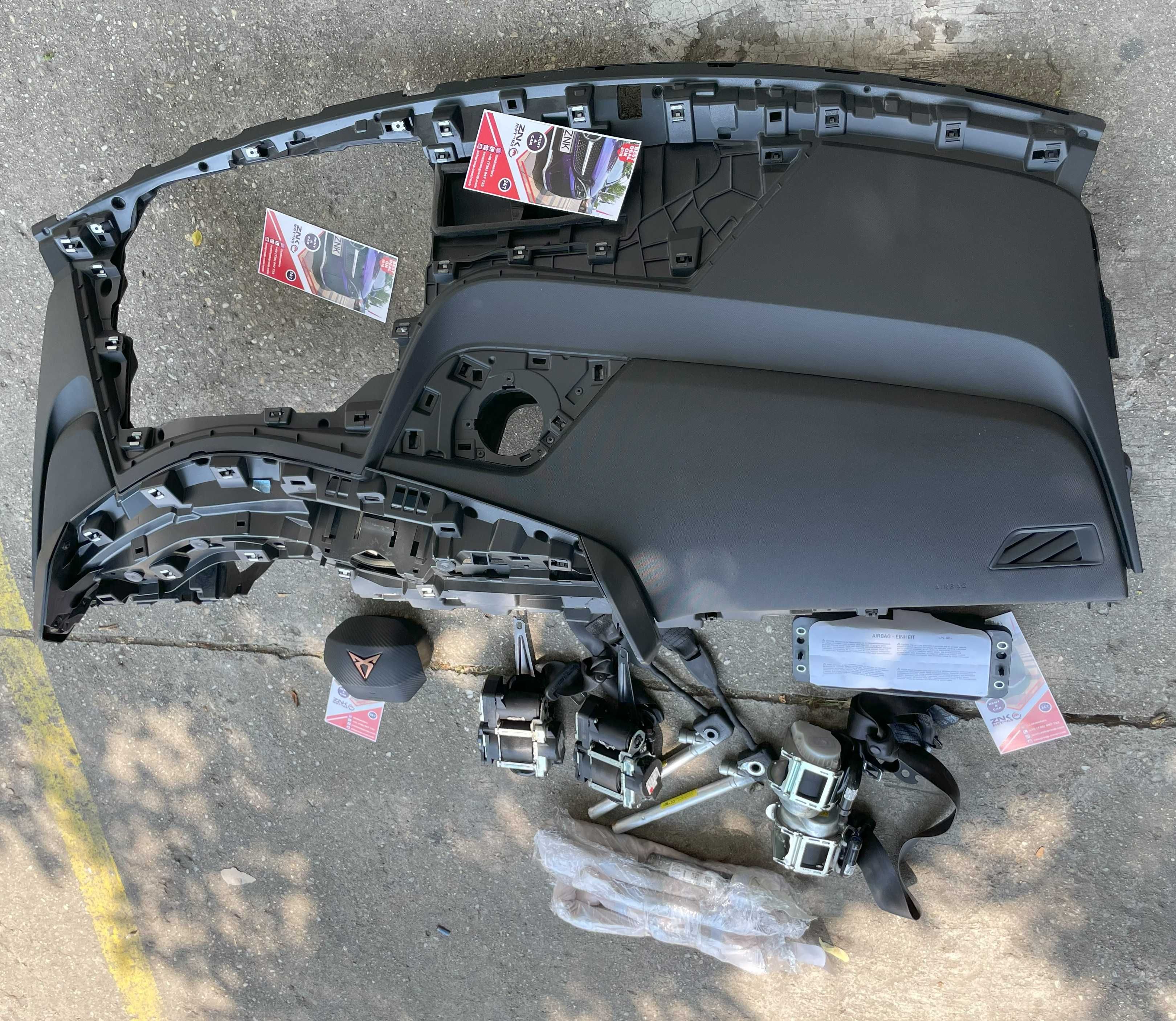 Cupra BORN - plansa de bord - kit airbag volan pasager - set centuri