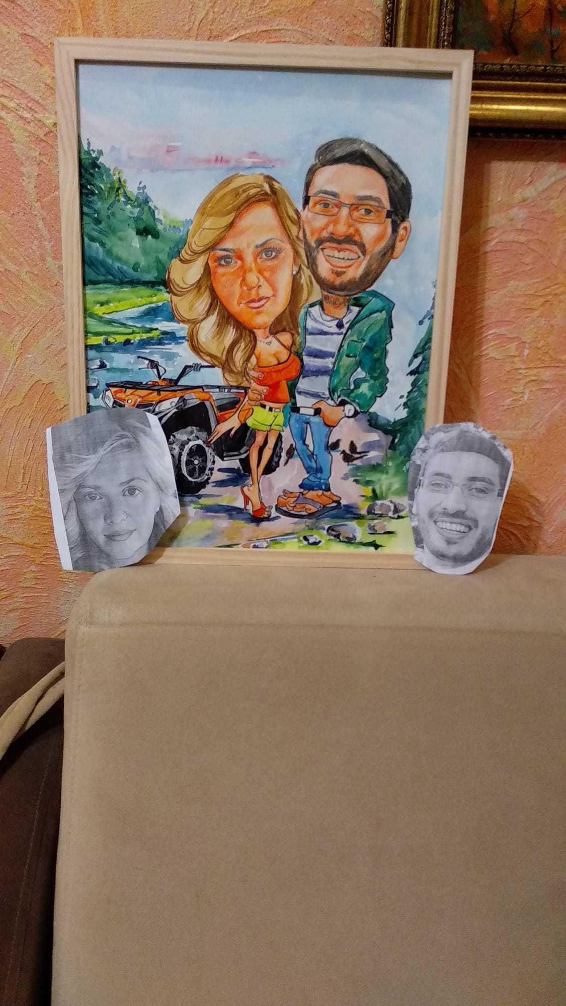 Portret pictat la comanda,caricaturi, manuale NU DIGITALE,tablouri
