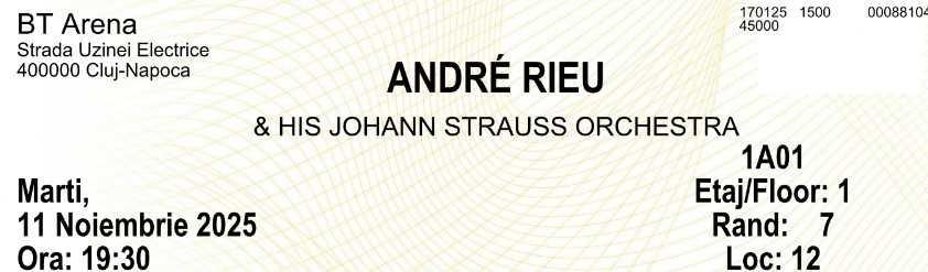 vand bilete concert Andre Rieu categoria 3
