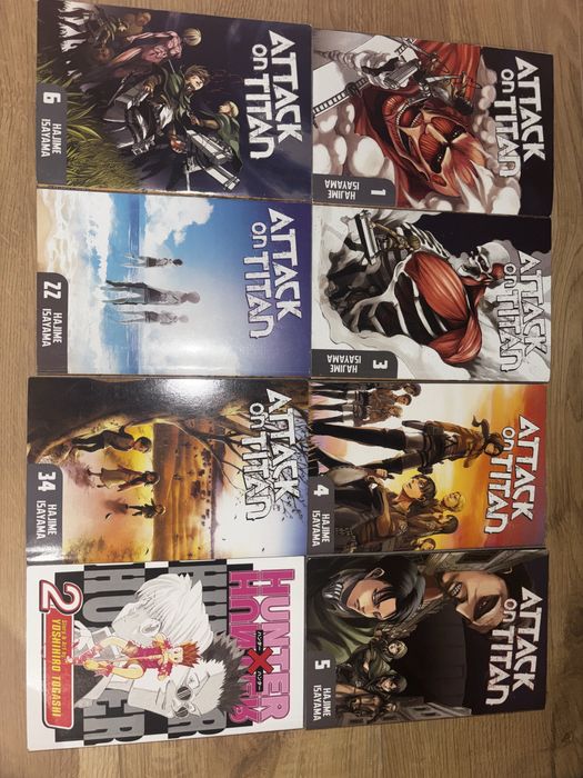 8 Carti manga Attack On Titan + Hunter x Hunter