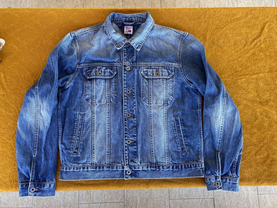 Geaca denim jeans tommy hilfiger y2k