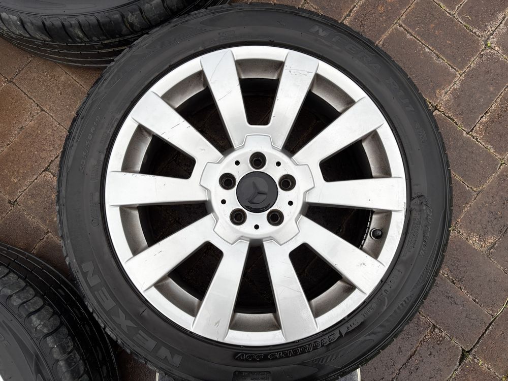 Vand jante + cauciucuri vara 19” Mercedes originale, in doua latimi.