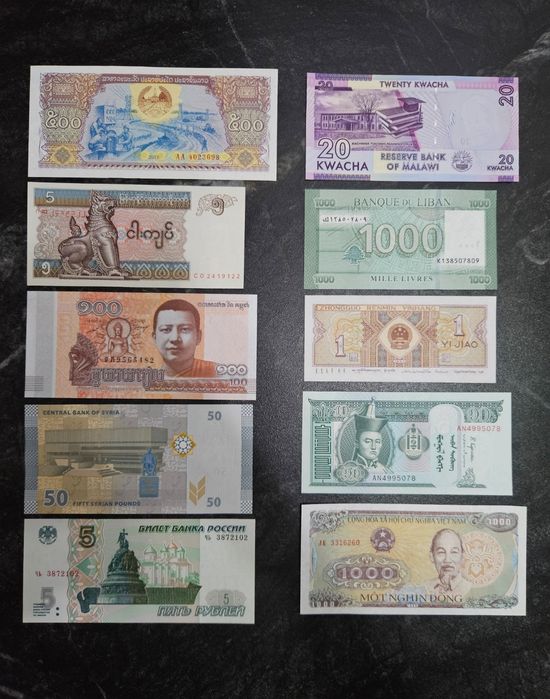 Lot Bancnote Noi, necirculate, diverse tari
