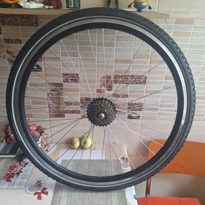 Roata spate dubll pe 28 echipata complet, angrenaj pedalier Shimano De