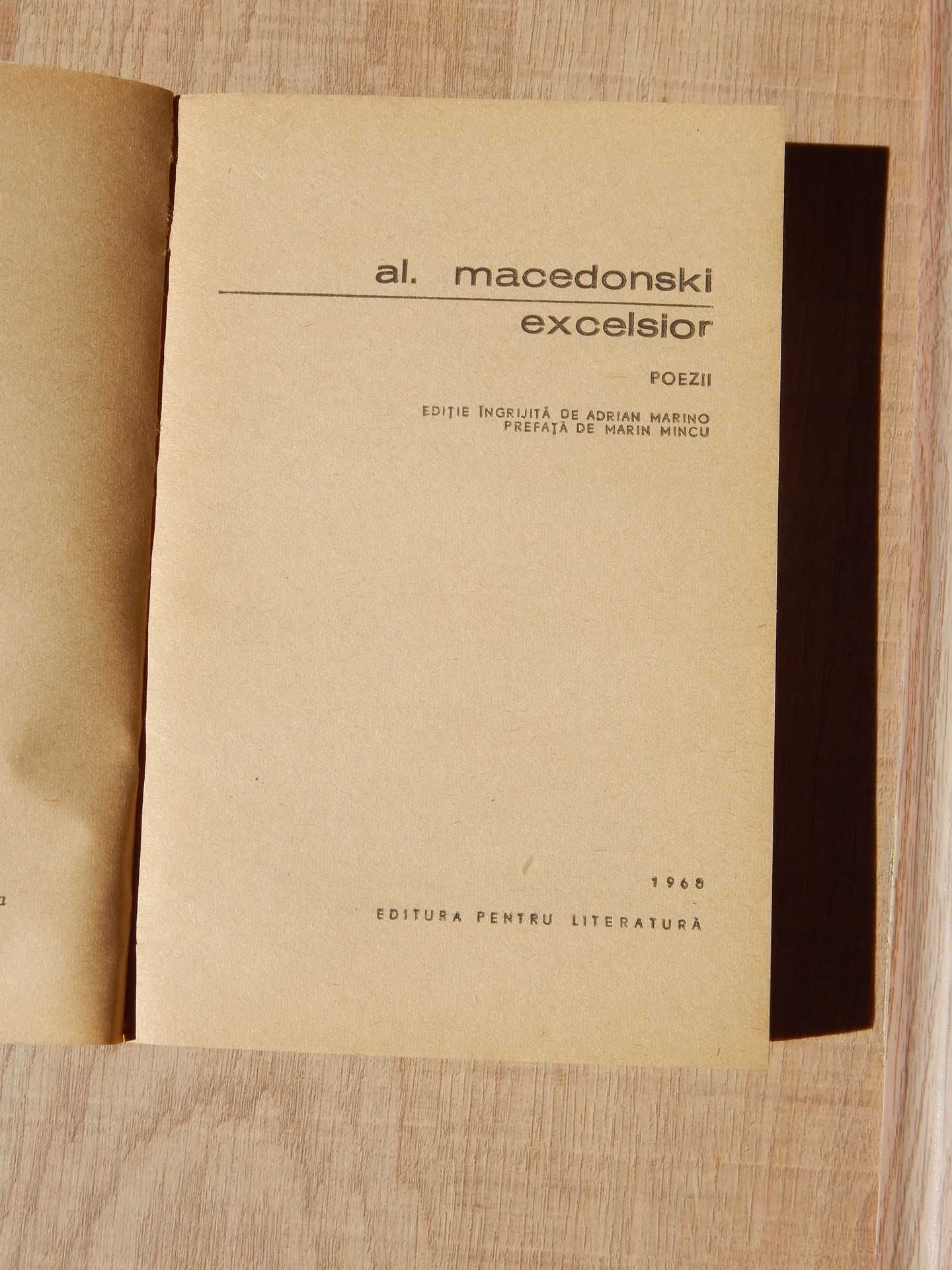 Excelsior Alexandru Macedonski BPT Editura Pentru Literatura 1968