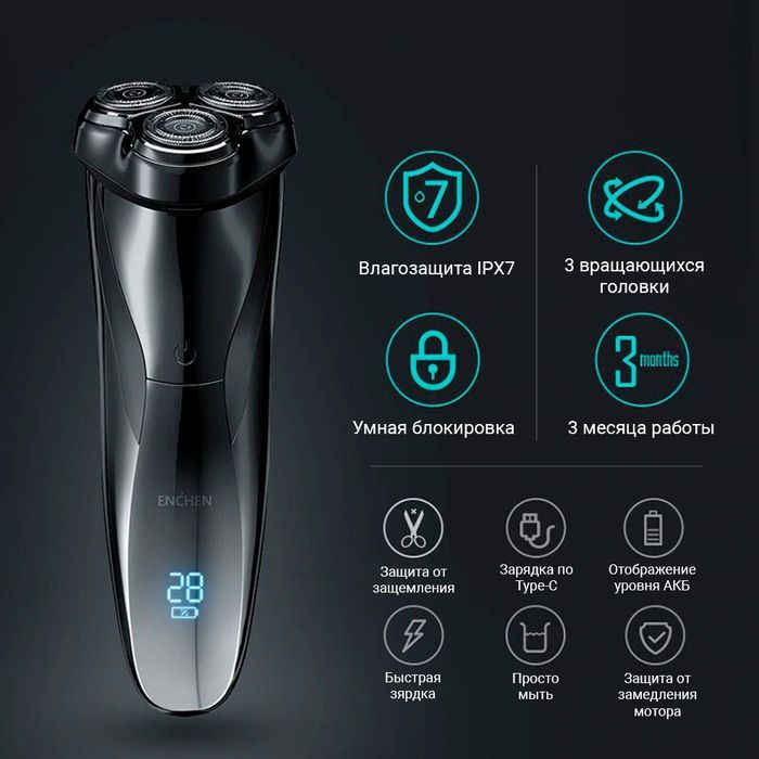 Акция! Электробритва Enchen BlackStone Gentleman 5S Electric Shaver