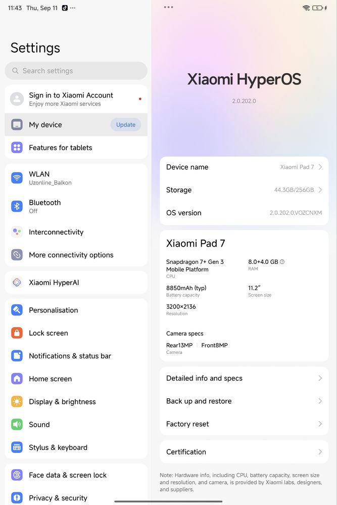 Планшет Xiaomi Pad 7