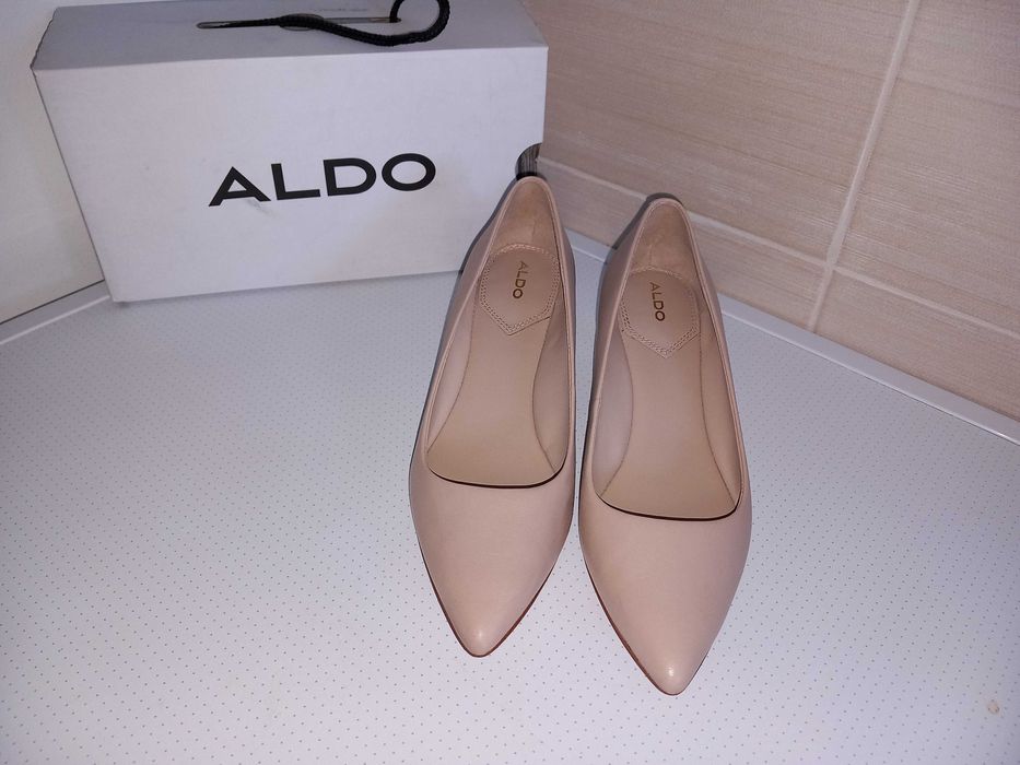 Pantofi dama piele Aldo - de ocazie, nr 36, toc 4cm, nude. Ca noi!
