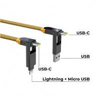 Кабель inCharge универсальный. USB, USB-C, Lightning iPhone, MicroUSB
